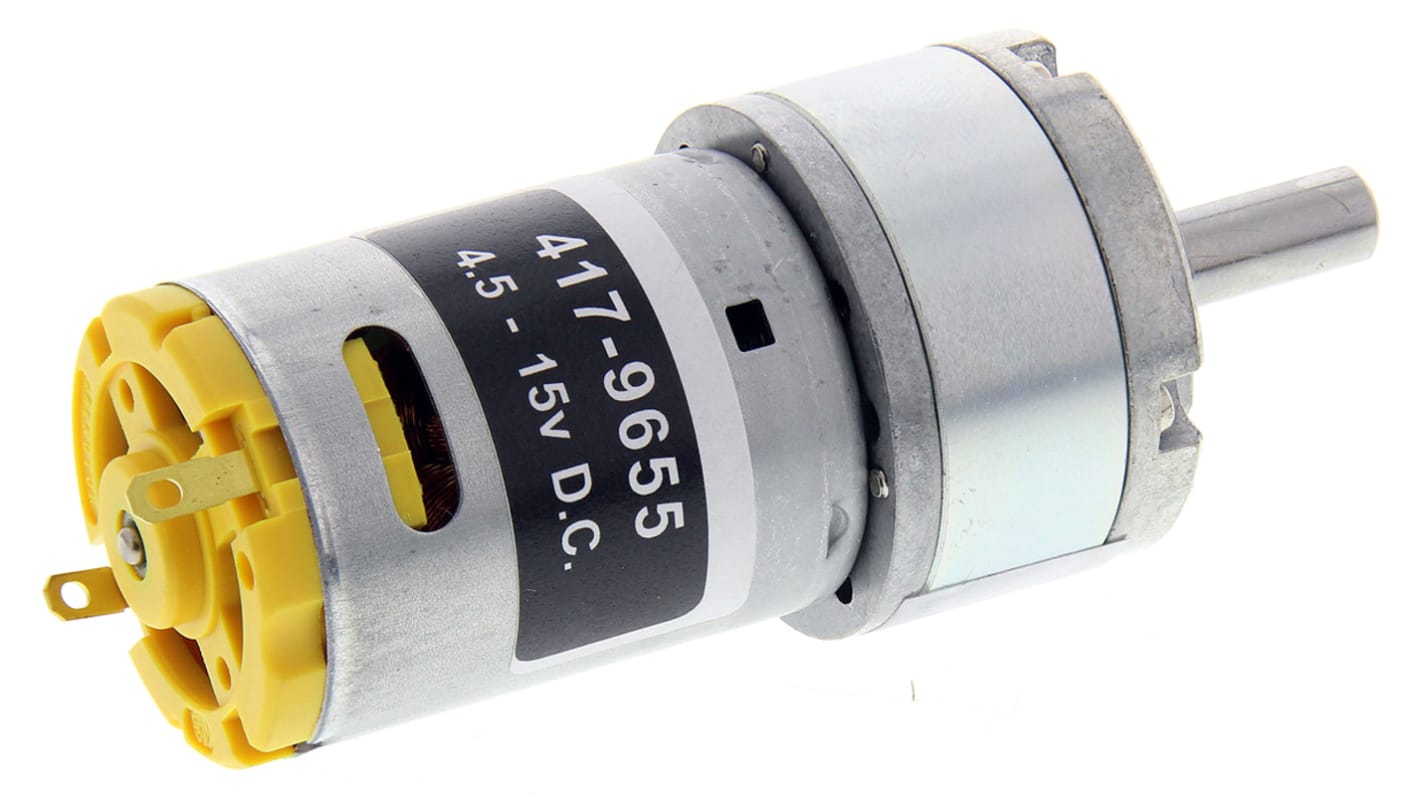 RS PRO Brushed Geared DC Geared Motor, 7.92 W, 12 V dc, 13 Ncm, 1974 rpm, 6mm Shaft Diameter