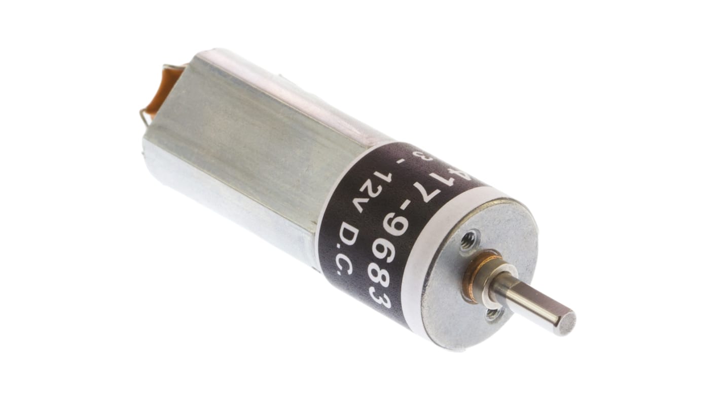 RS PRO Brushed Geared DC Geared Motor, 0.394 W, 12 V dc, 7 mNm, 1550 rpm, 3mm Shaft Diameter