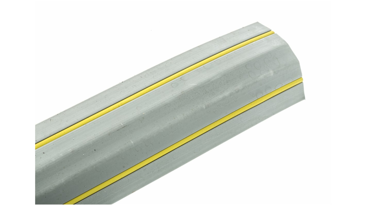 Pasacables de suelo, Vulcascot, Gris/Amarillo, 3m x 14 x 8mm x 68 mm