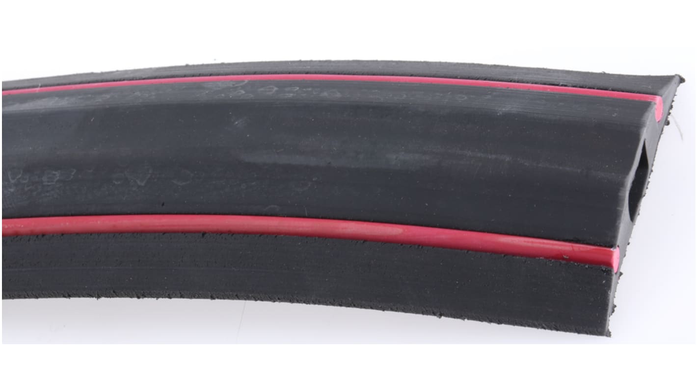 Canalina passacavi Vulcascot, colore Nero/Rosso, Ø interno 14 x 8mm, lunghezza 3m, larghezza 68 mm