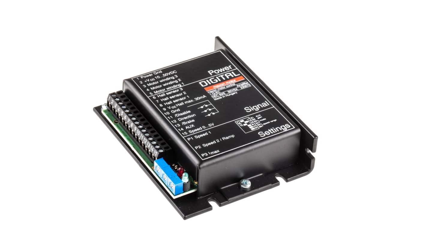 Maxon, DC Motor Controller, Voltage Control, 10 → 50 V dc, 10 A, Flange Mount