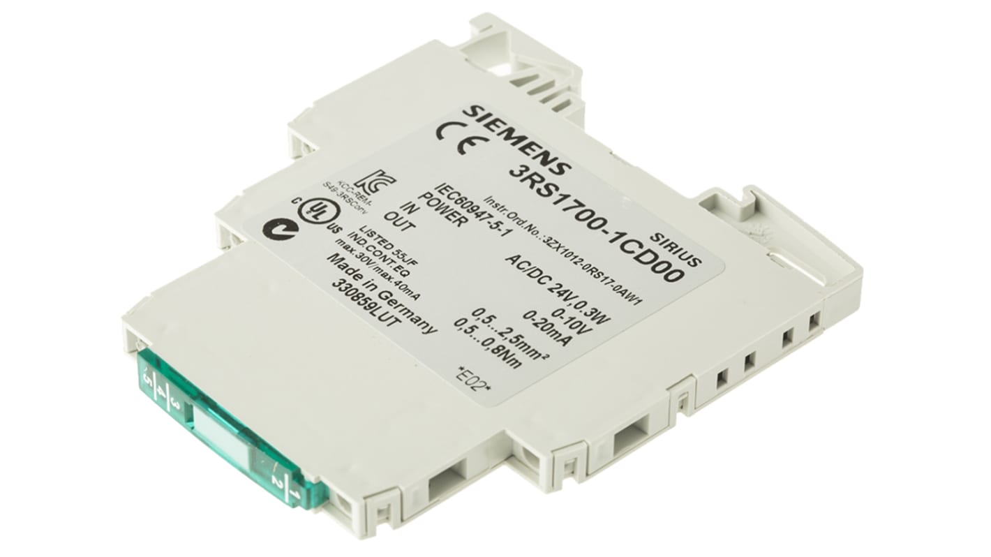 Acondicionador de señal Siemens 3RS1700, in. 0 → 10V