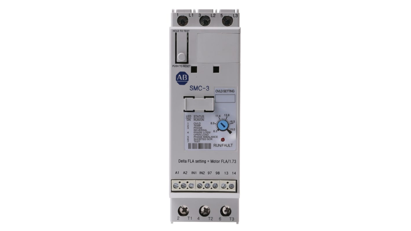 Avviatore soft-start Allen Bradley, 3 fasi, 7,5 kW, 460 V c.a., IP2X