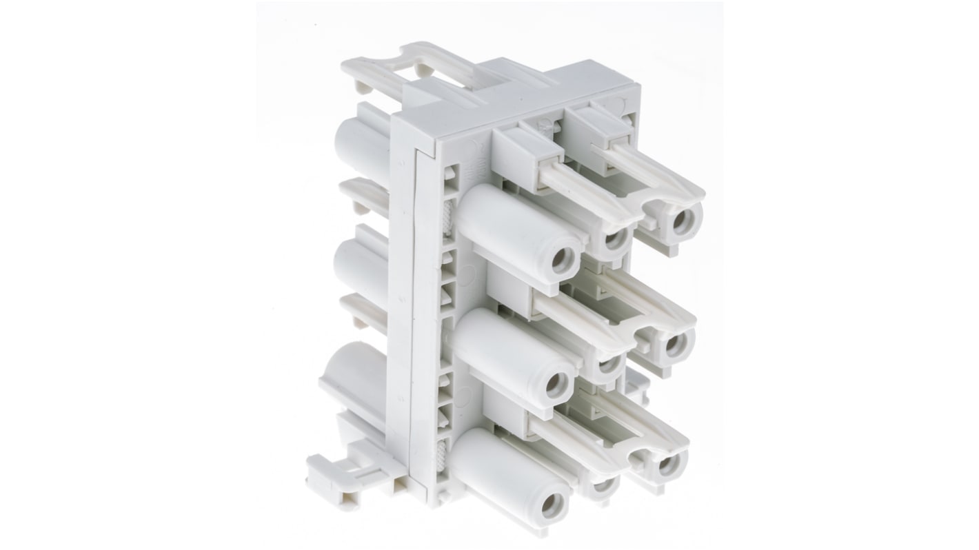 Wieland GST18 Series Distribution Block, 3-Pole, Female, 5-Way, 16A, IP40