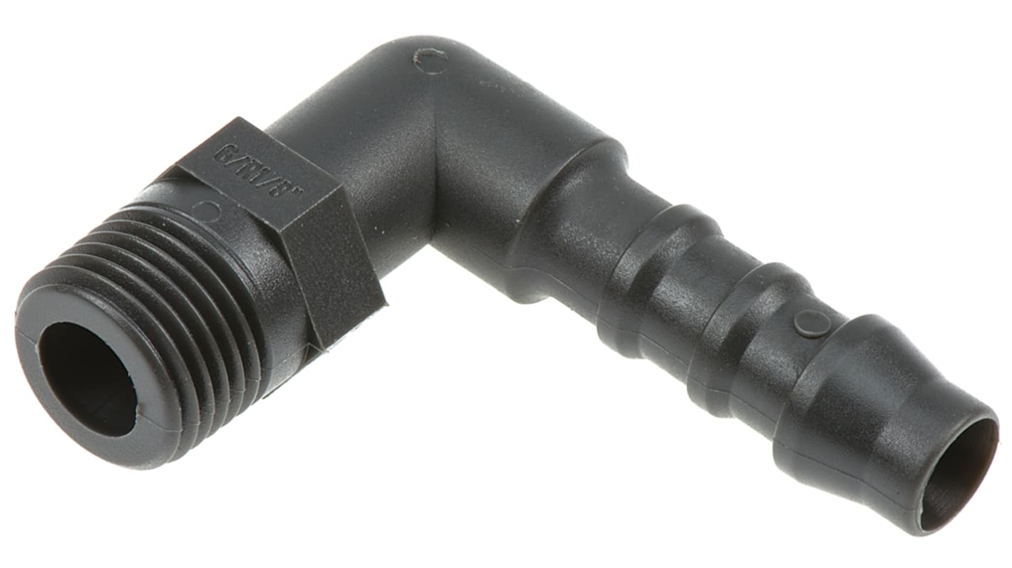 RS PRO Hose Connector, Elbow Hose Tail Adaptor, R 1/8in 6mm ID