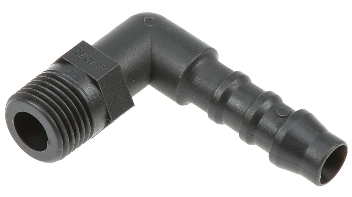 RS PRO Hose Connector, Elbow Hose Tail Adaptor, R 1/8in 6mm ID RS