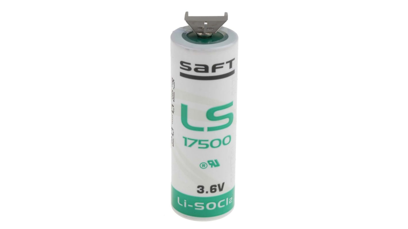 Saft A Batterie, 3.6V / 3.6Ah Li-Thionylchlorid, Lötanschluss 50.5 x 16.94mm