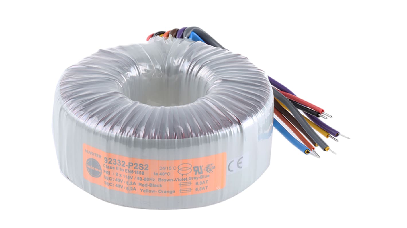 Nuvotem Talema 115 V ac, 230 V ac, 2 x 40V ac Toroidal Transformer, 500VA 2 Output