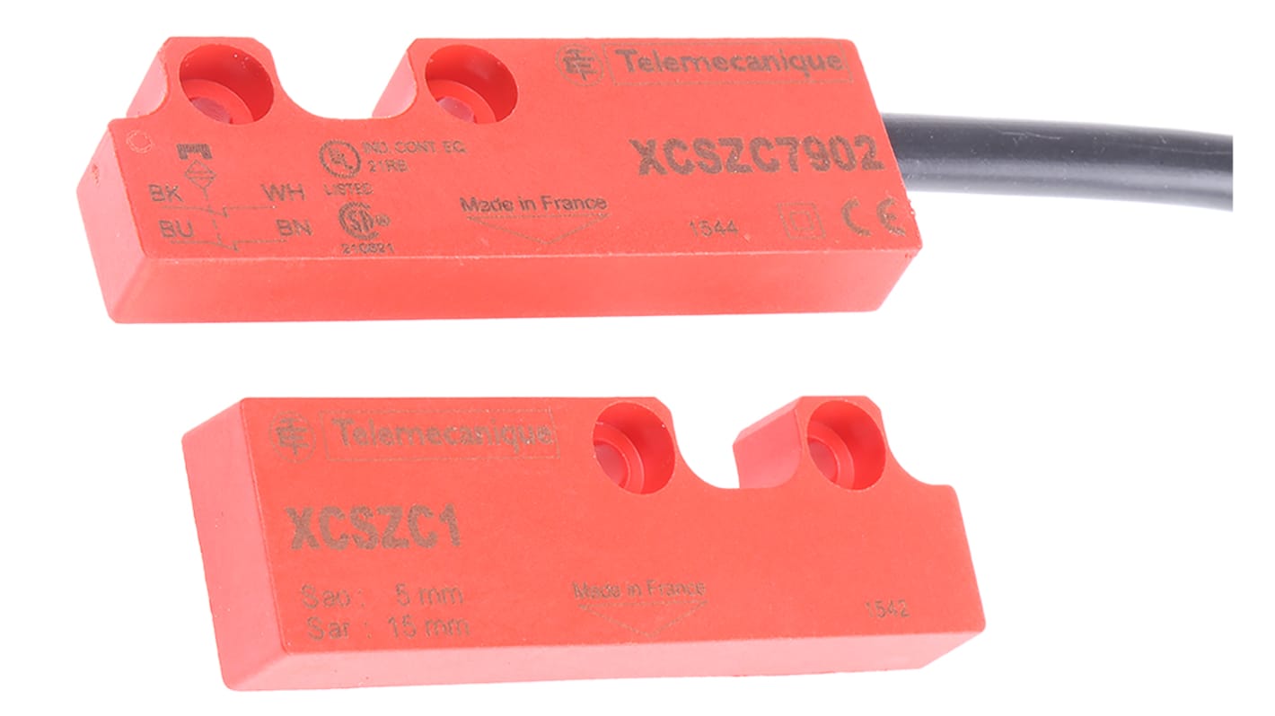 Telemecanique Sensors XCS-DMC Series Magnetic Non-Contact Safety Switch, 24V dc, Plastic Housing, 2NC, Cable