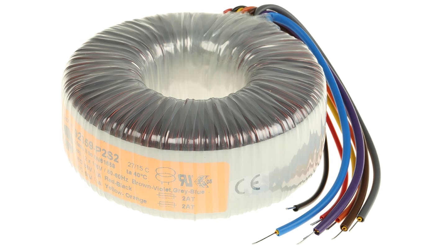 Transformador toroidal Nuvotem Talema, 92431-P2S2, Tensión 2 x 55V ac, Potencia 225VA, 2 salidas