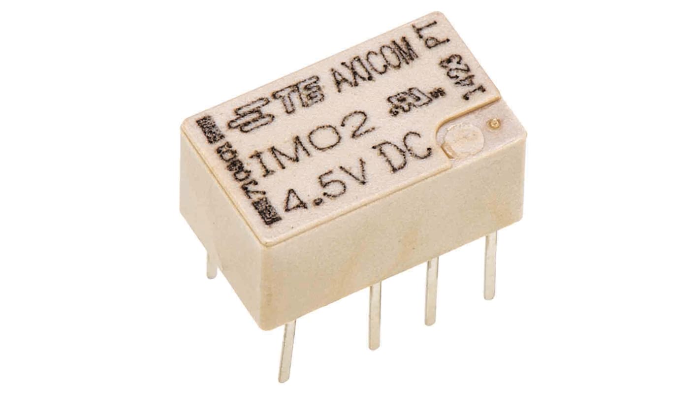 TE Connectivity PCB Mount Signal Relay, 4.5V dc Coil, 2A Switching Current, DPDT