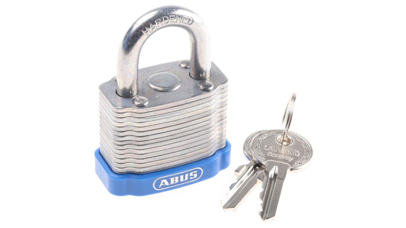 ABUS Key Weatherproof Steel Padlock, Keyed Alike, 6.7mm Shackle, 44mm Body