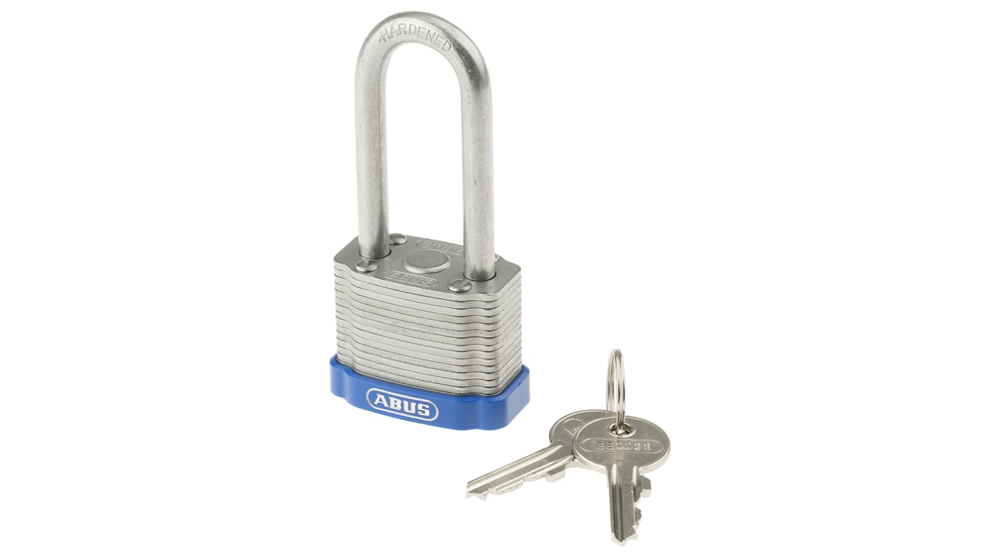 Lucchetto con chiave ABUS per uso interno ed esterno, in Acciaio, anello da 6.7mm, L. 47mm, col Grigio