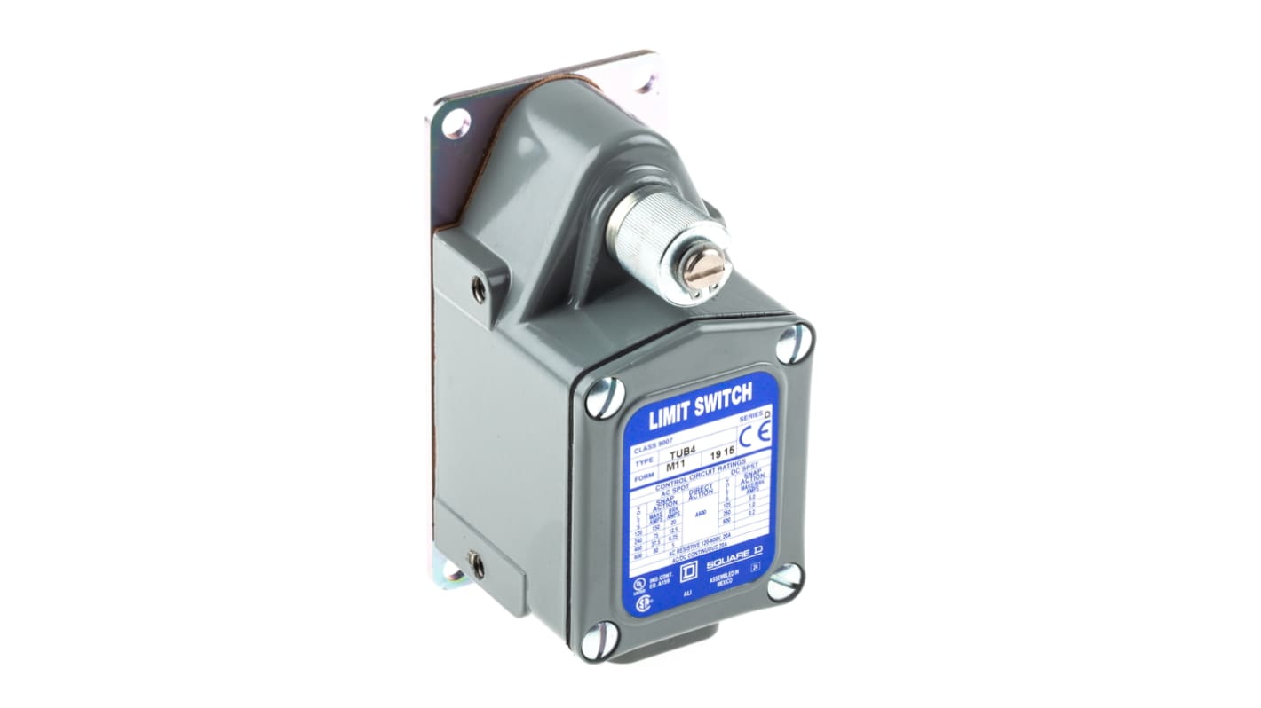 Telemecanique Sensors 9007 Series Lever Limit Switch, NO/NC, IP66, SPDT, Die Cast Zinc Housing, 600V ac Max, 150A Max