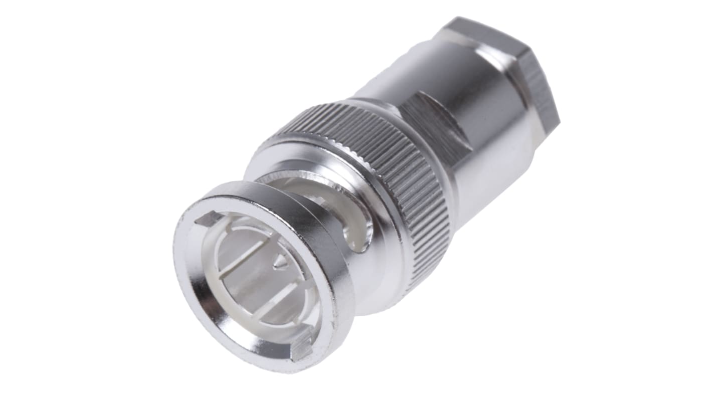 TE Connectivity, Plug Cable Mount BNC Connector, 75Ω, Through Hole Termination, Straight Body