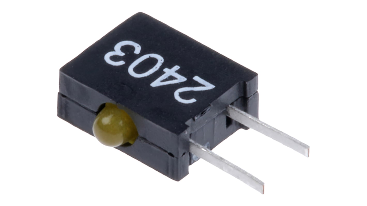 Dialight 555-2403F, Yellow Right Angle PCB LED Indicator, Through Hole 3 V