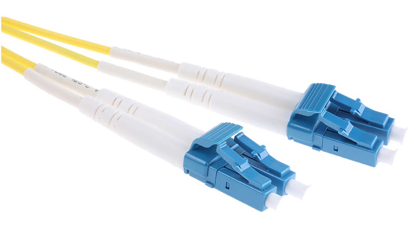 Molex Premise Networks LC to LC Duplex Single Mode OS1 Fibre Optic Cable, 9/125μm, Yellow, 1m