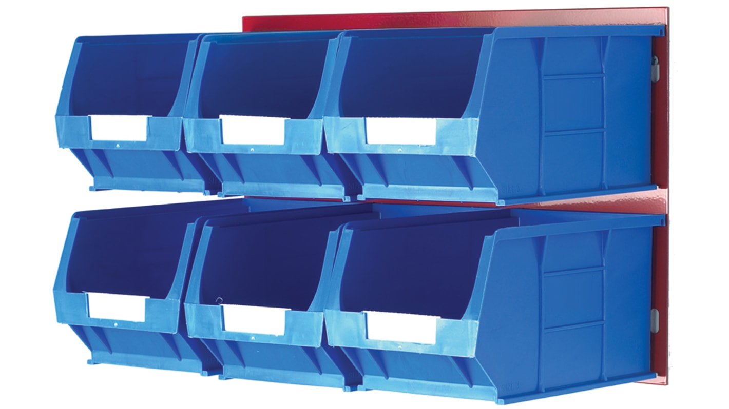 RS PRO PP Louvre Panel Storage Unit, 300mm x 455mm, Blue, Red