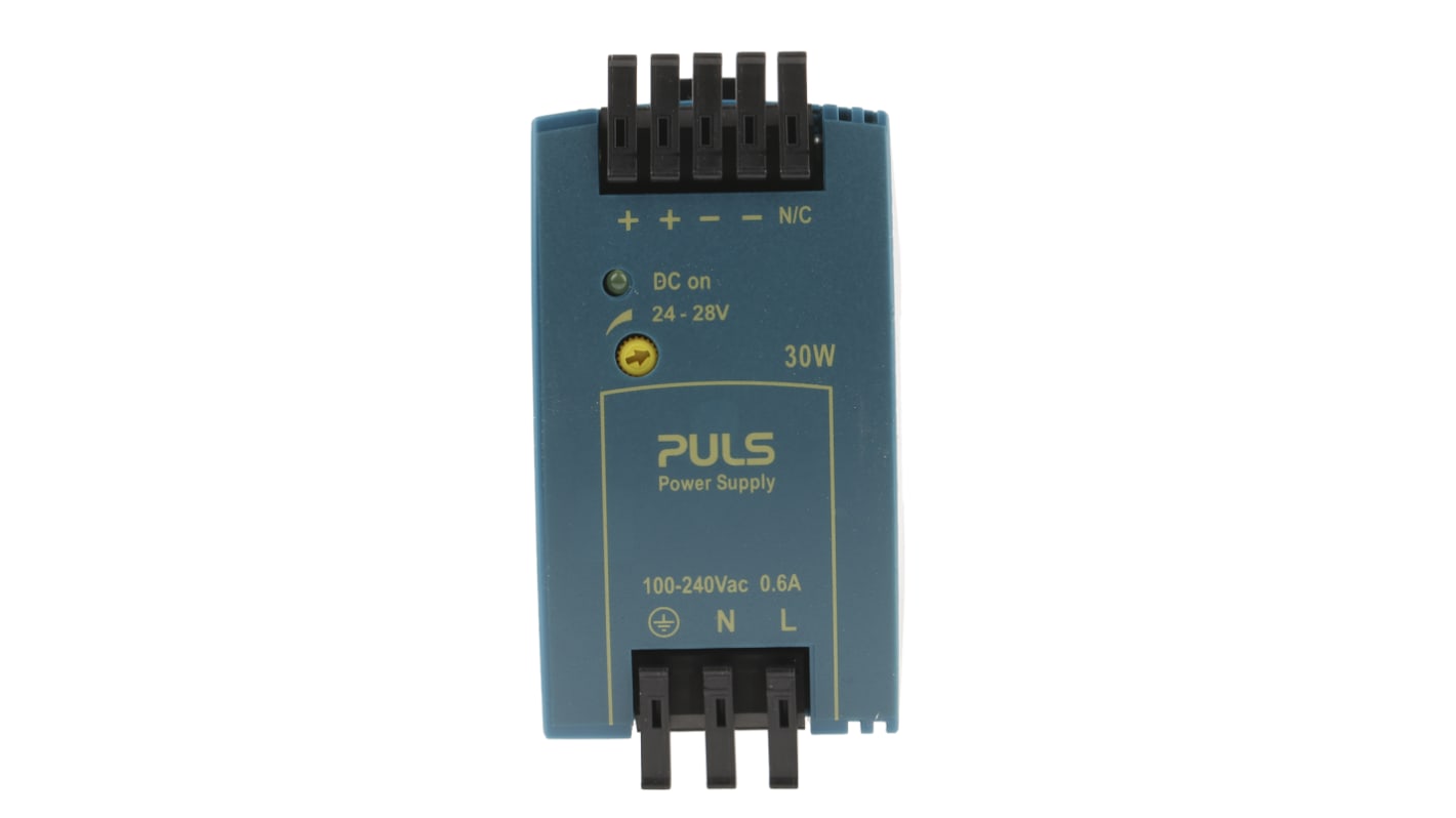 Napájecí zdroj na lištu DIN 30W, počet výstupů: 1 Spínaný 1.3A, výstup: 24V dc