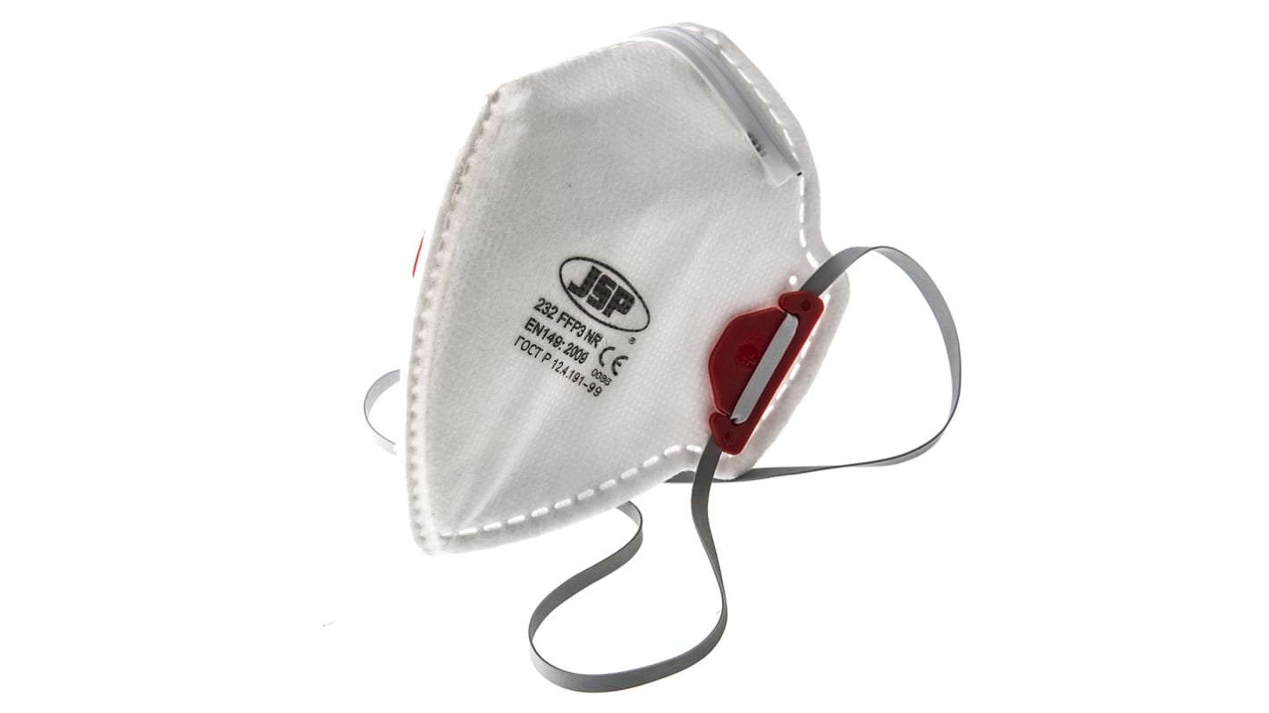 JSP Disposable Face Mask for General Purpose Protection, FFP3, Valved, Fold Flat, 10 per Package