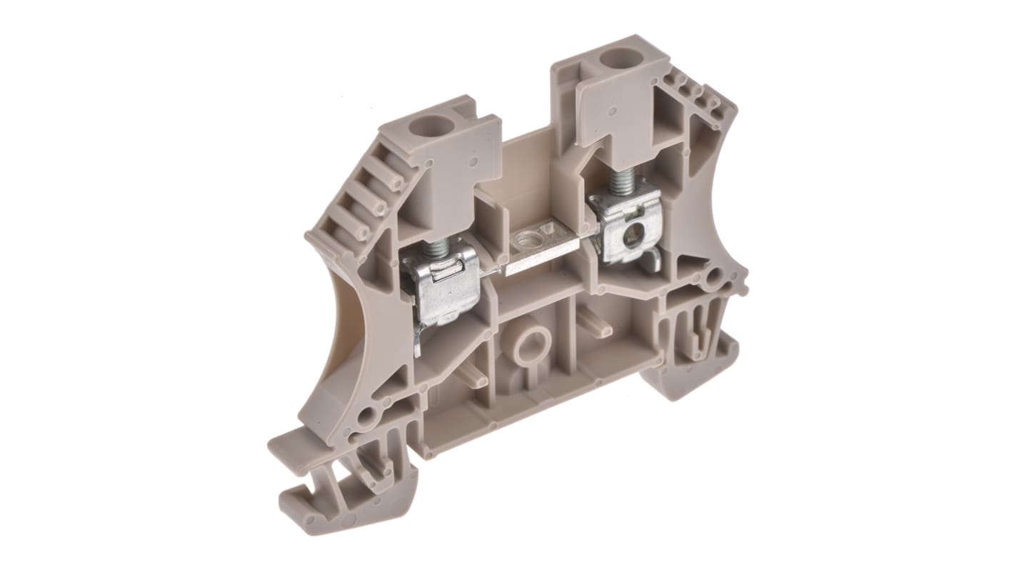 Weidmuller WDU Series Dark Beige DIN Rail Terminal Block, 4mm², Single-Level, Screw Termination, ATEX