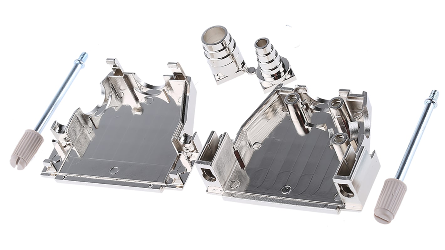 MH Connectors MHDSSK-T/M Series ABS Angled, Straight D Sub Backshell, 25 Way, Strain Relief