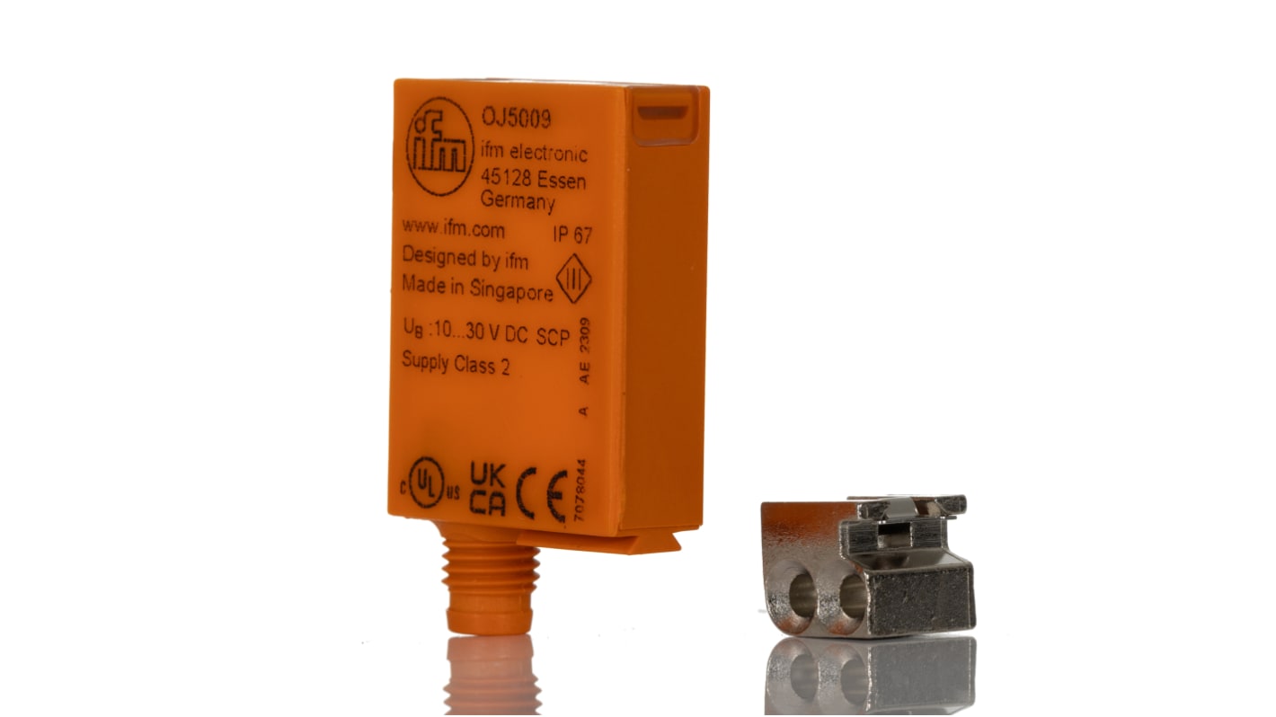 Fotocélula rectangular ifm electronic, Sistema Barrera de Luz, alcance 10 m, salida PNP, Conector M8, IP67