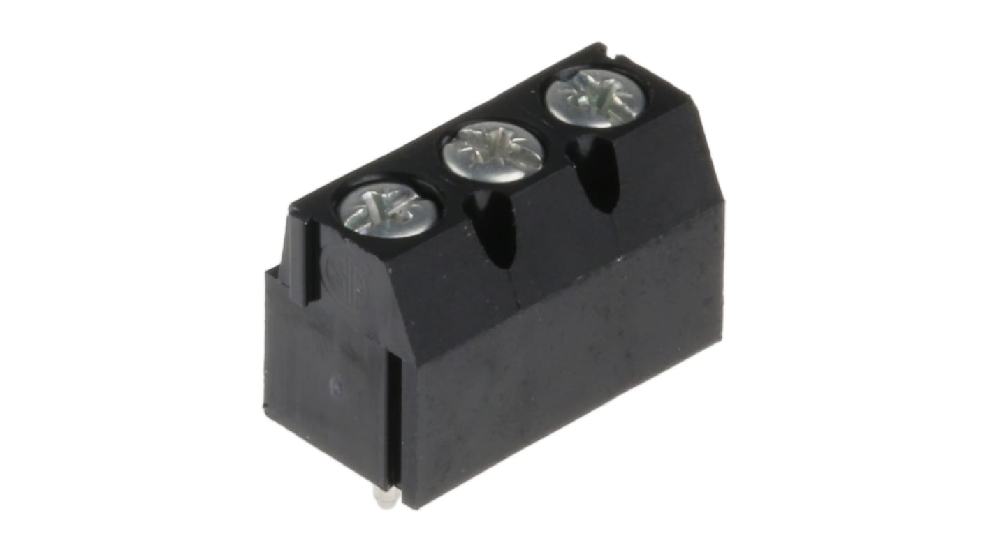 Borne para PCB Macho Weidmuller de 3 vías , paso 5.08mm, 24A, de color Negro, montaje Montaje en orificio pasante,