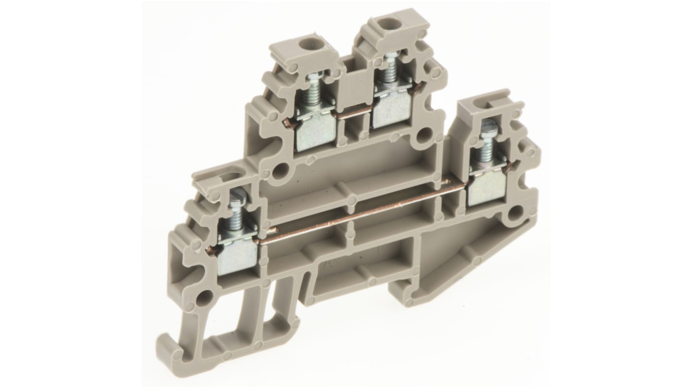 Weidmuller WDK Series Dark Beige DIN Rail Terminal Block, 1.5mm², Double-Level, Screw Termination, ATEX, IECEx