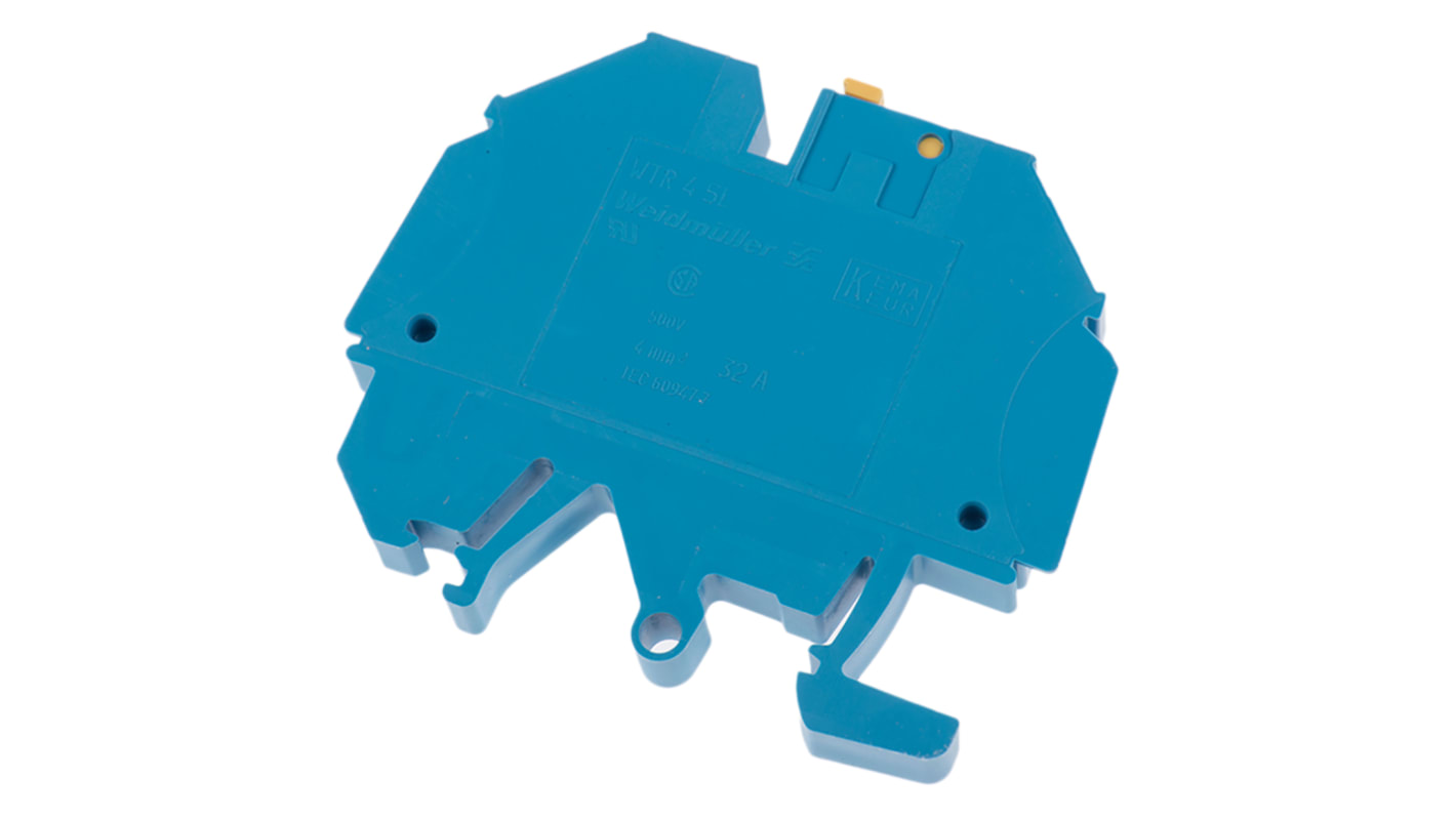 Weidmuller W Series Blue Disconnect Terminal Block, 4mm², Single-Level, Screw Termination