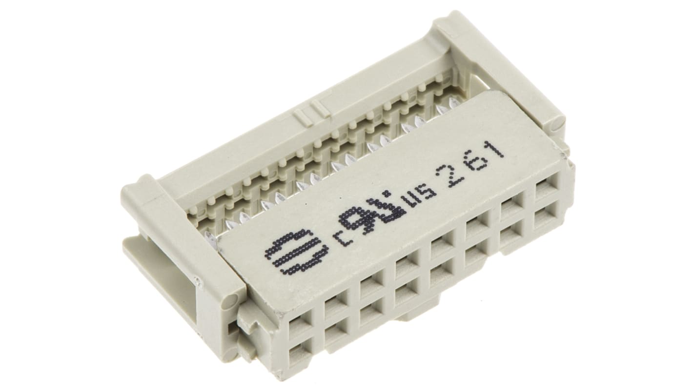 HARTING, SEK-18, IDC-stik, Retvinklet, 16-Polet Hun, 2 Rækker, Pitch: 2.54mm, Kabelmontering