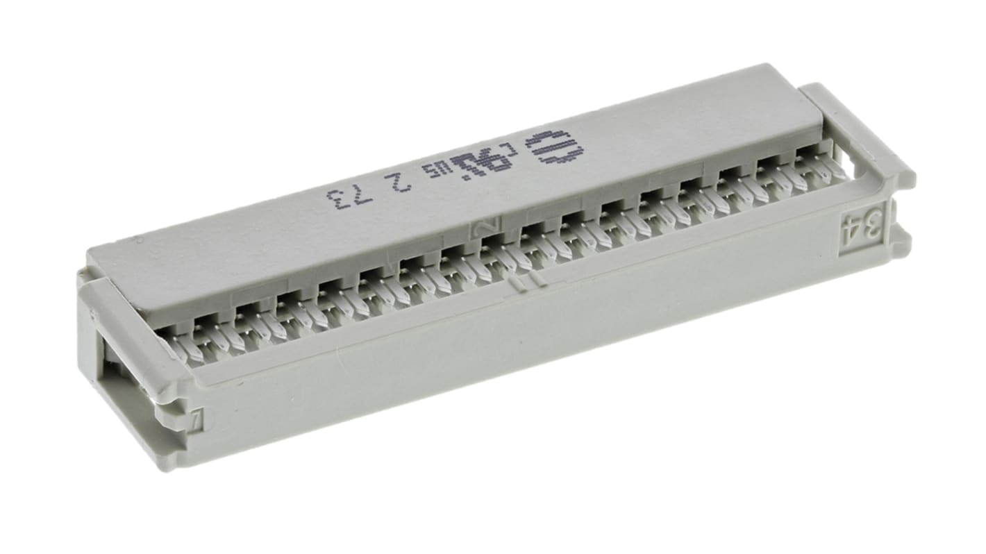 Connecteur IDC Harting Femelle, 34 contacts, 2 rangées, pas 2.54mm, Montage sur câble, série SEK-18