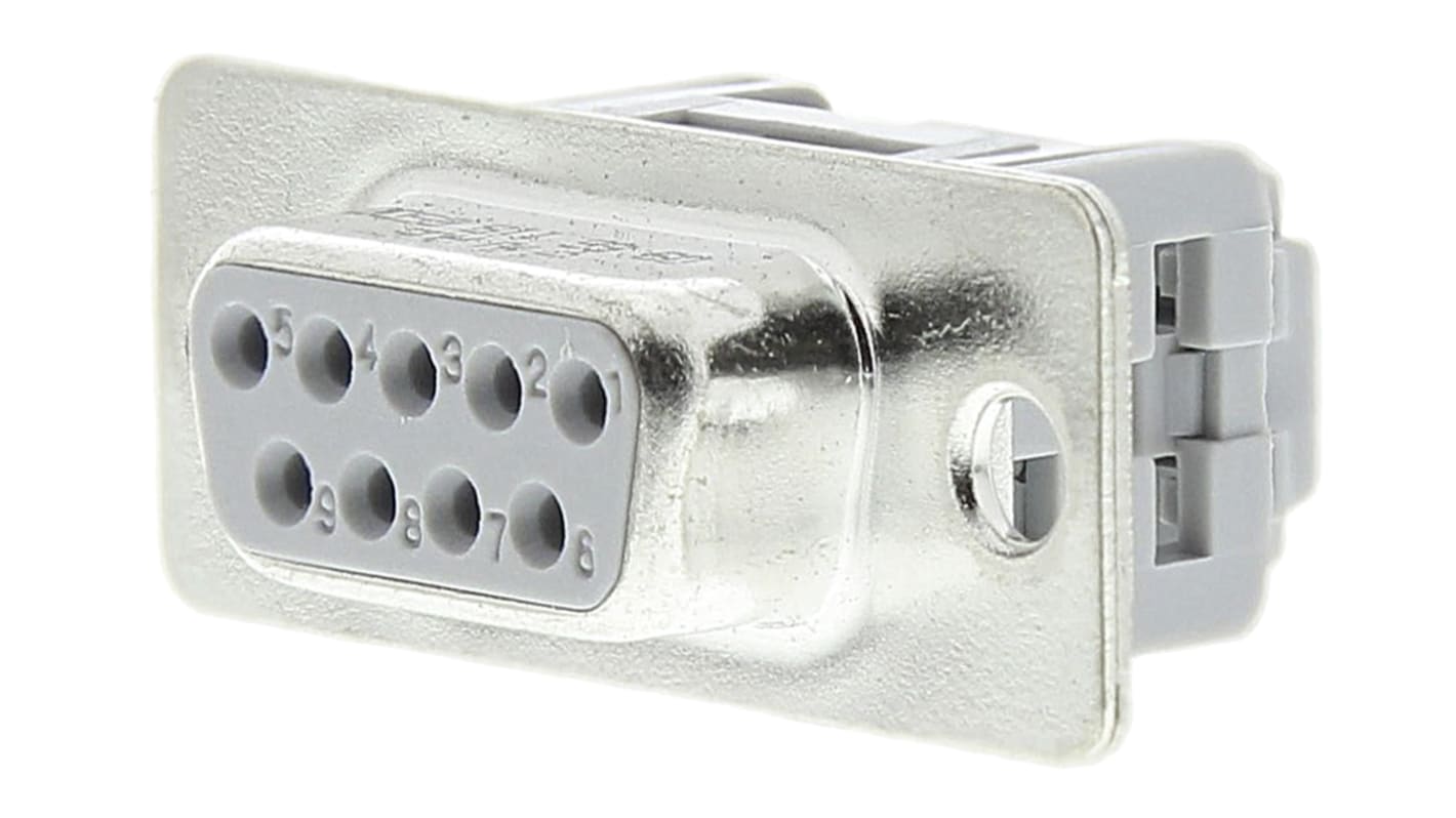 HARTING 9 Way Right Angle Cable Mount D-sub Connector Socket, 2.77mm Pitch