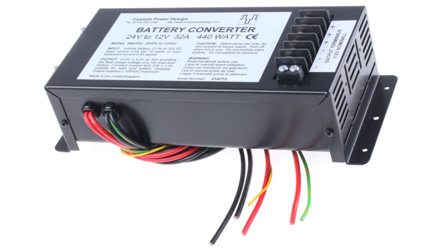 Convertisseur DC-DC Custom Power Design, Support de montage, 440W, 13.8V c.c., 17A