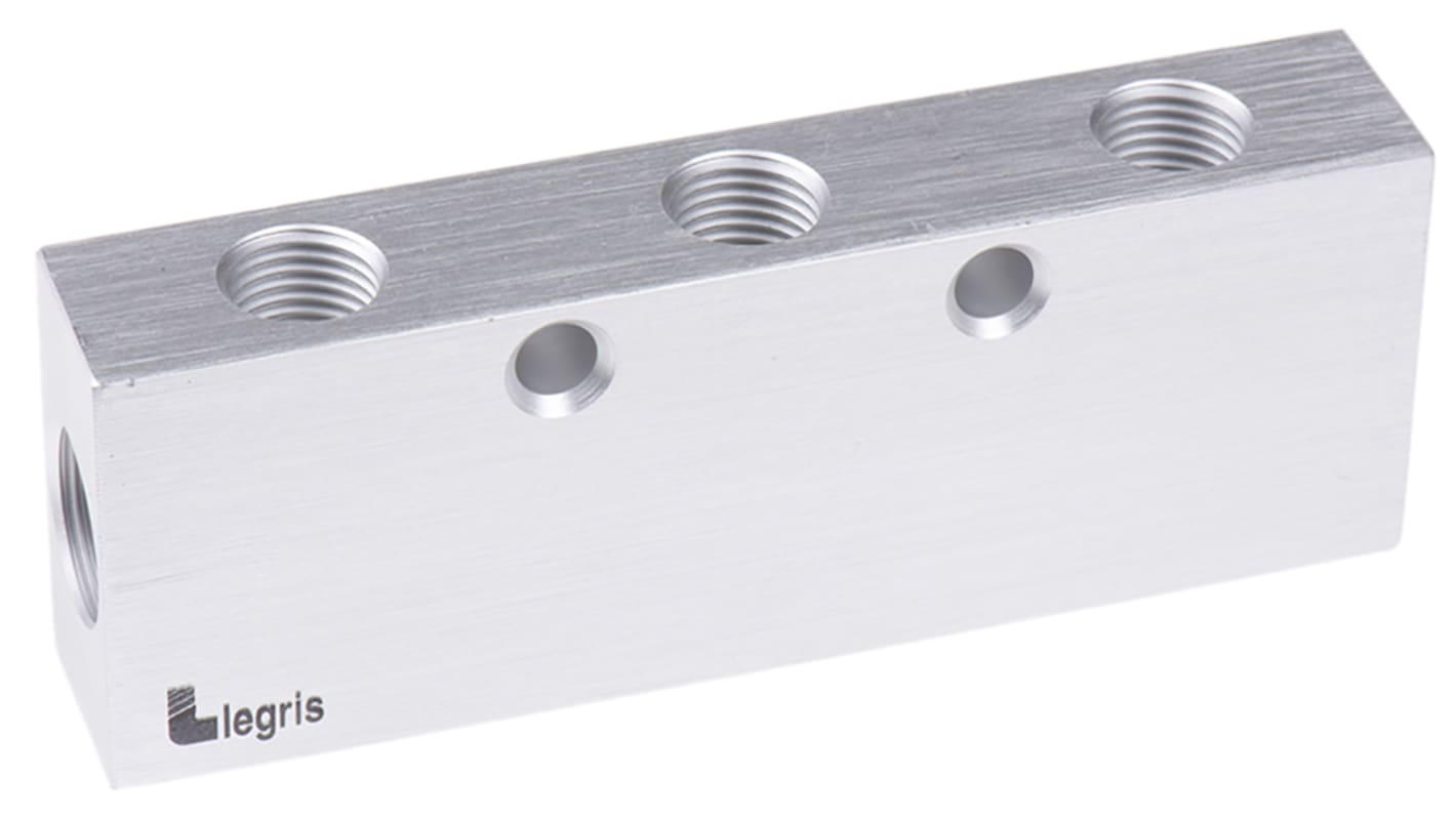 Legris3313 6 Outlet Manifold, G 3/8 G 1/4