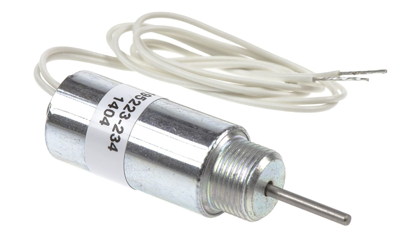 Solenoide lineal de empujar Saia-Burgess, 12 Vdc, recorrido 12.7mm, fuerza 12N