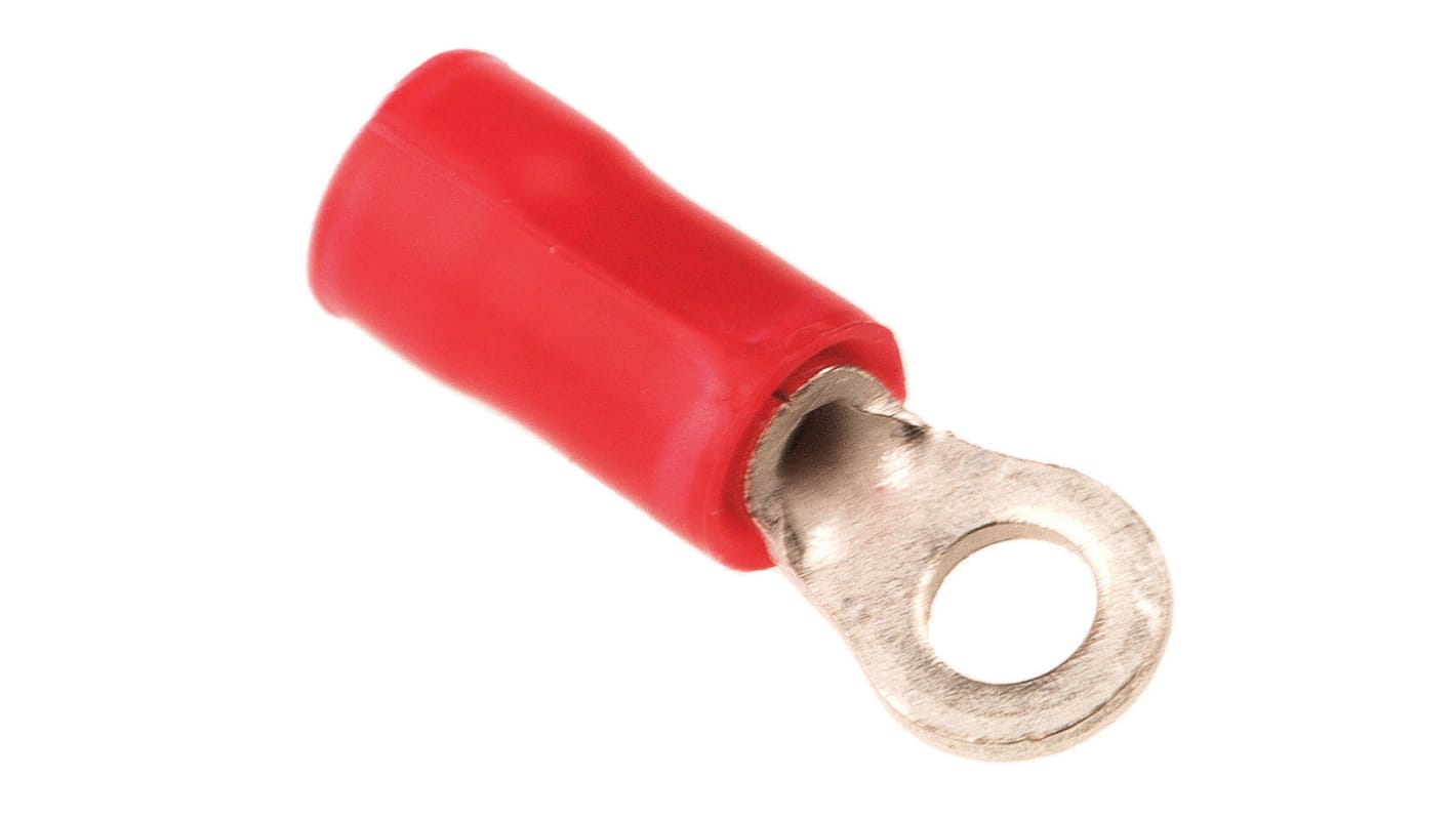 TE Connectivity PLASTI-GRIP Ringkabelschuh, Isoliert, PVC, Rot, innen ø 3.02mm, max. 1.65mm², M2.5