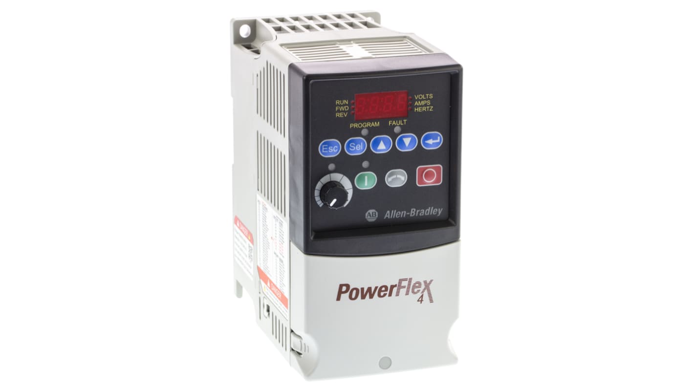 Allen Bradley Inverteres meghajtó, PowerFlex 4, 0.75 kW, 1 fázis, 240Hz, 230 V AC