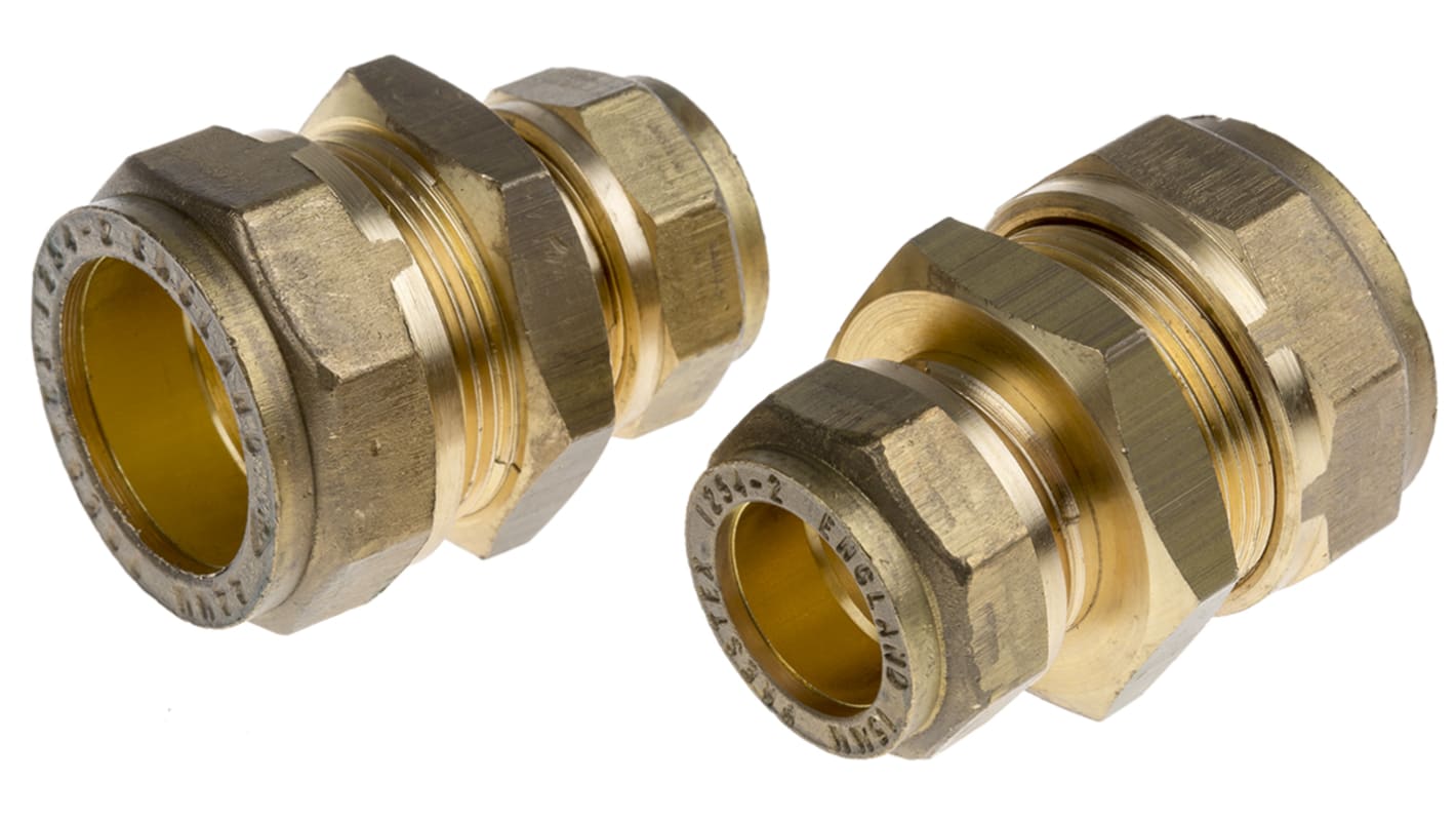 RS PRO Brass Compression Fitting, Straight Coupler