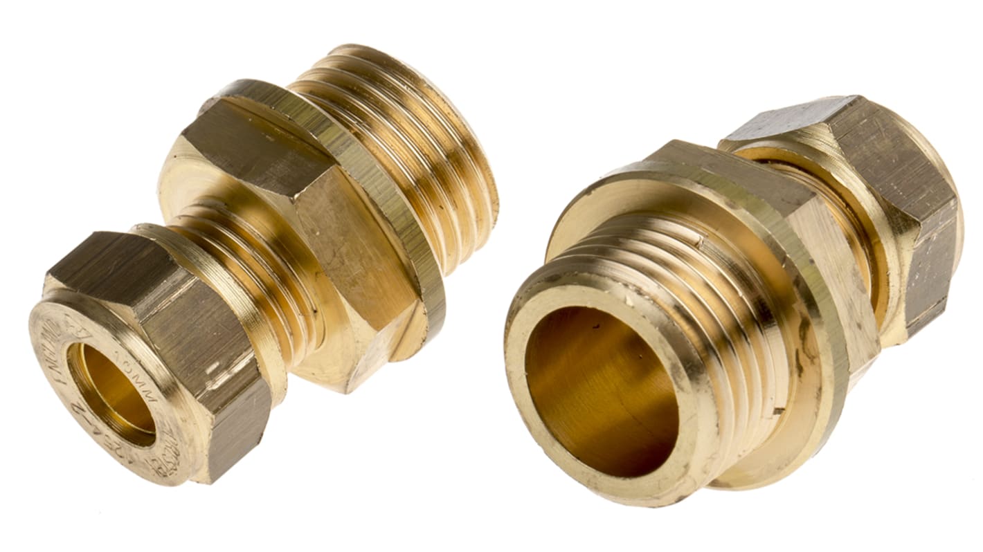 RS PRO Brass Push Fit Fitting, Straight Connector