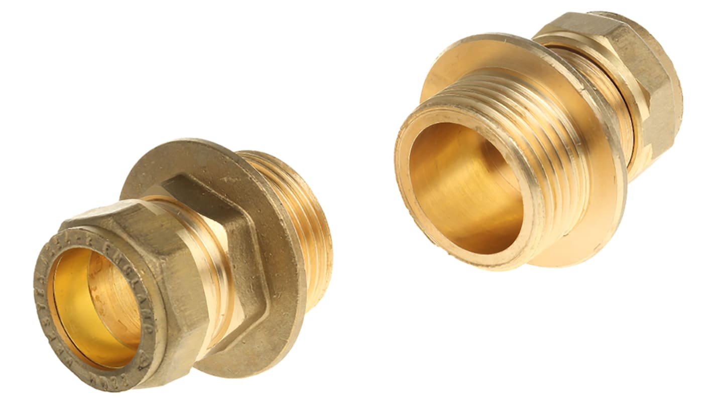 RS PRO Brass Compression Fitting, Straight Coupler