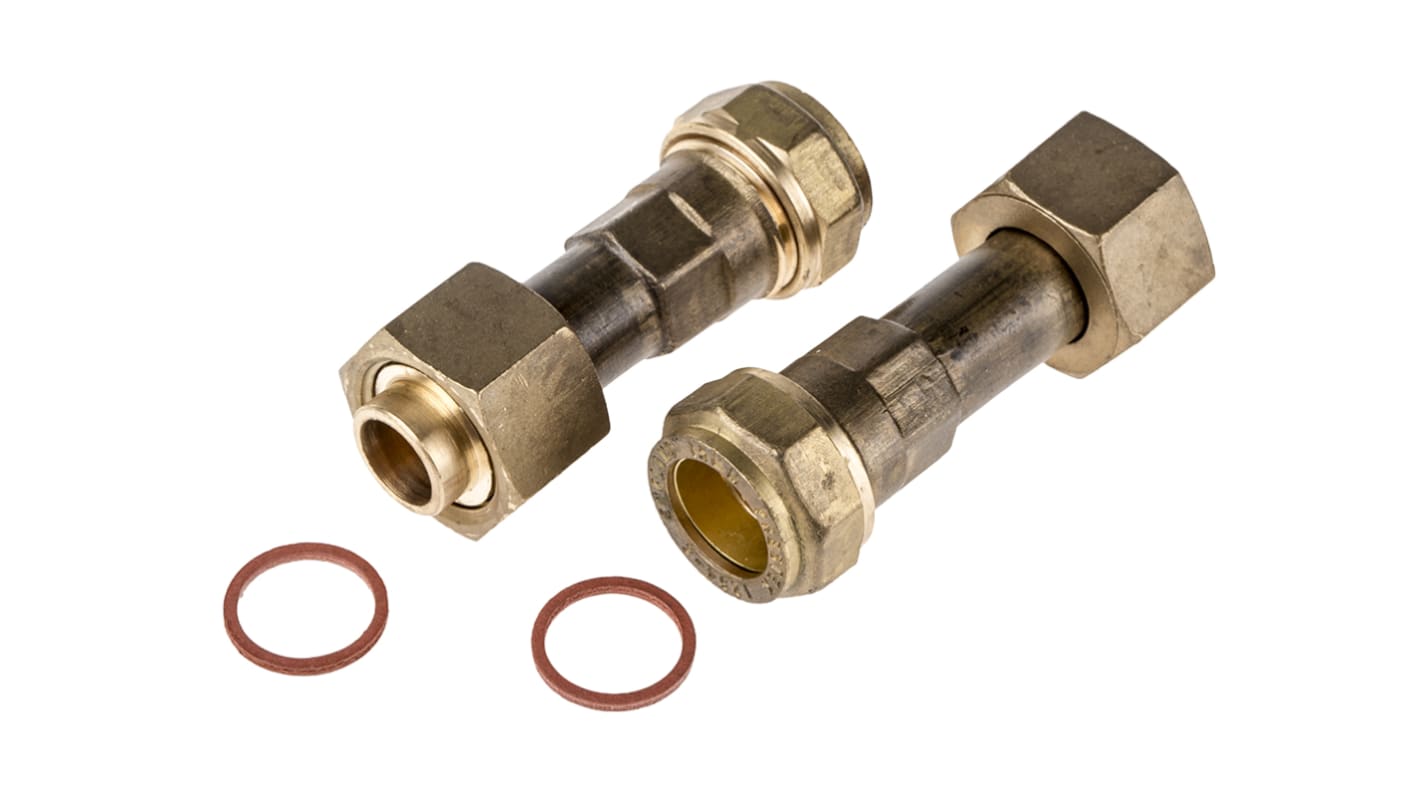 RS PRO Brass Compression Fitting, Straight Coupler