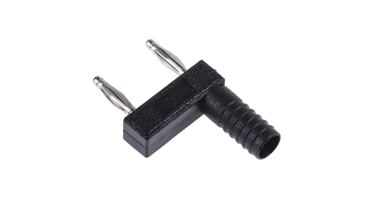 Conector banana Macho, 10A, 30 V, 60V dc, Contacto Plata, Negro