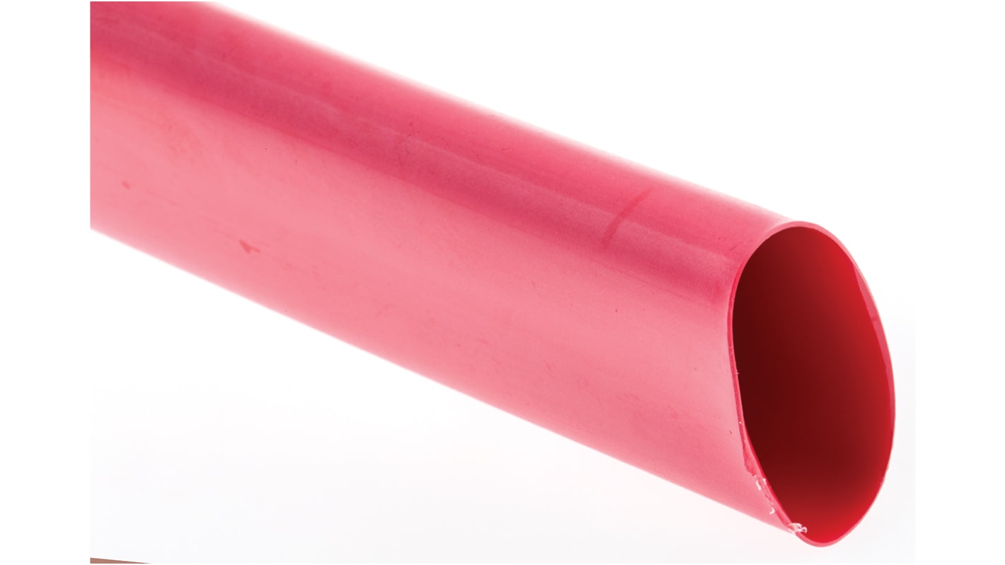 TE Connectivity Adhesive Lined Heat Shrink Tubing, Red 32mm Sleeve Dia. x 1.2m Length 4:1 Ratio, ATUM Series