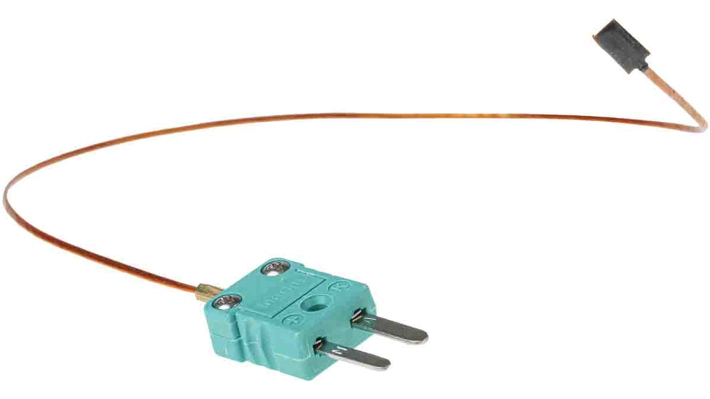 Termopar tipo K RS PRO, Ø sonda 0.25mm x 300mm, temp. máx +120°C, cable de 300mm, conexión , con conector miniatura
