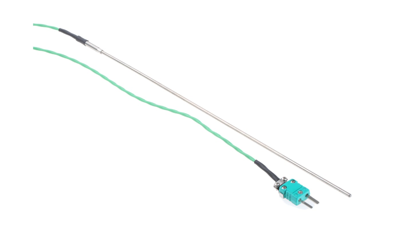 Thermocouple RS PRO type K Ø 3mm, L 300mm, +1200°C max à Fiche mâle miniature