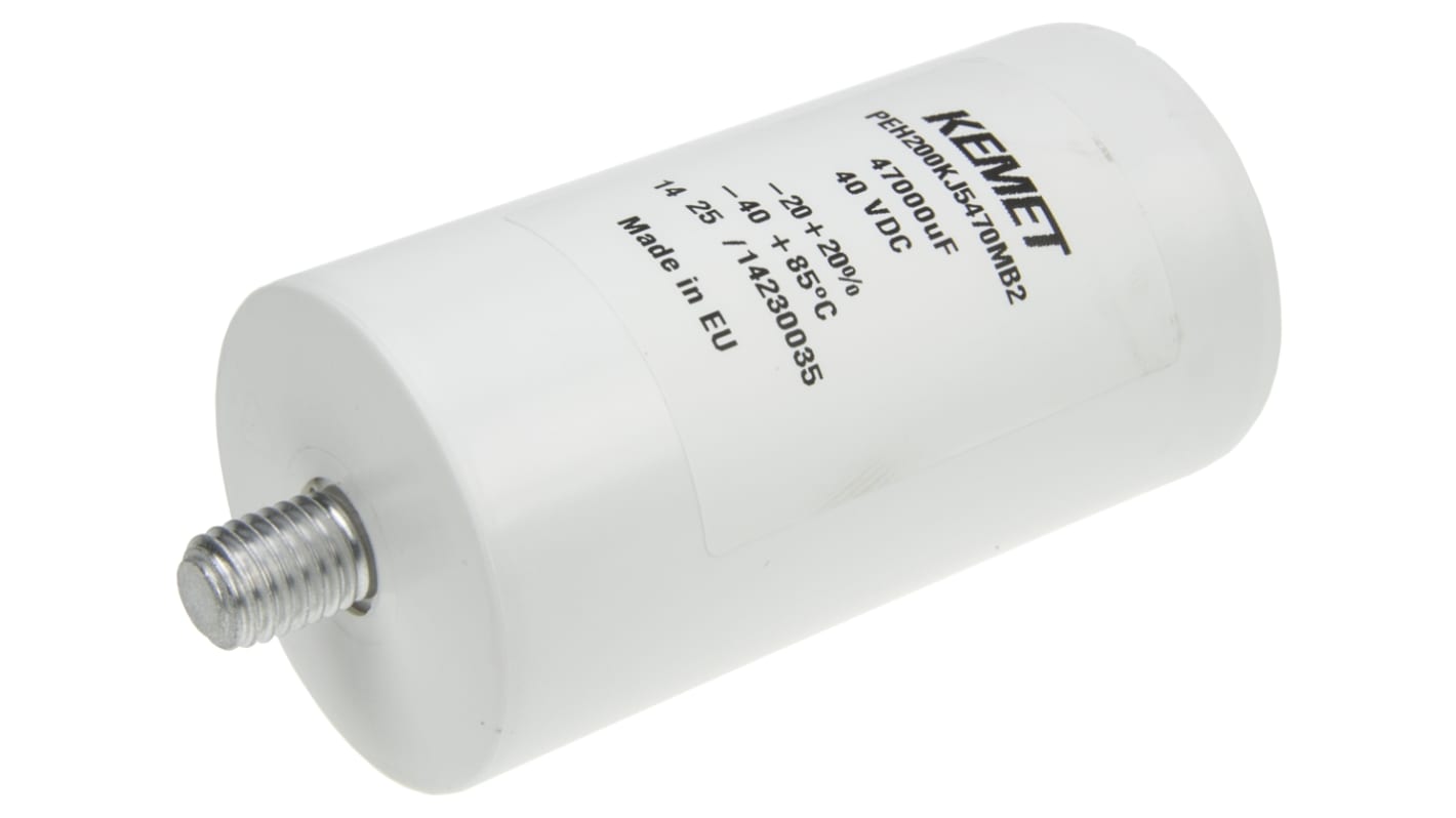 KEMET 47000μF Aluminium Electrolytic Capacitor 40V dc, Screw Terminal