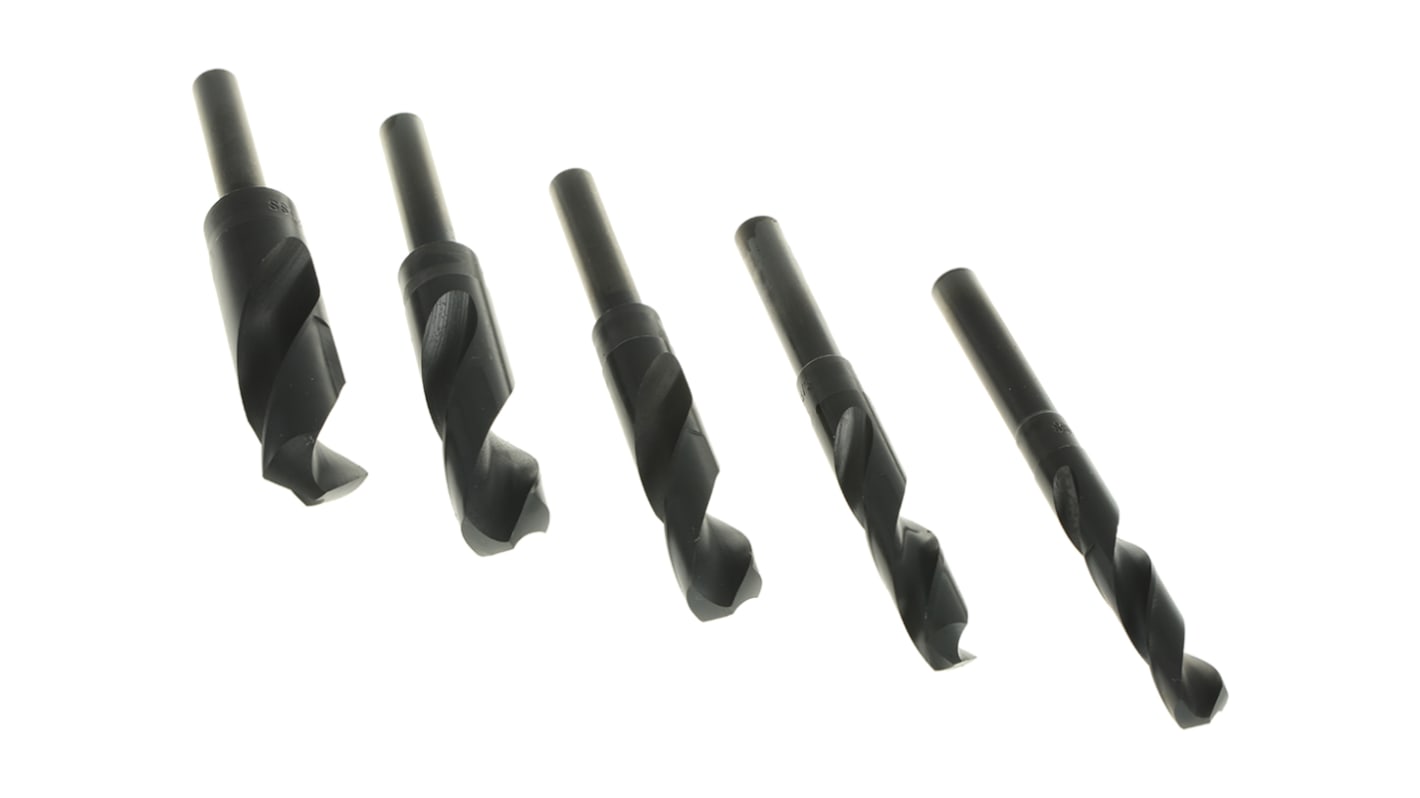 RS PRO 5Piece Twist Drill Bit Set for Metal, 1in Max, 9/16in Min, HSS