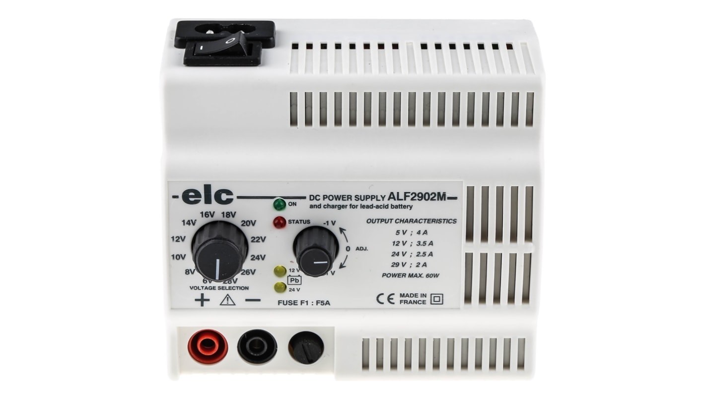 Alimentatore da banco ELC ALF2902M, 1 uscita, 29V cc, 2.1 → 4A, 60W