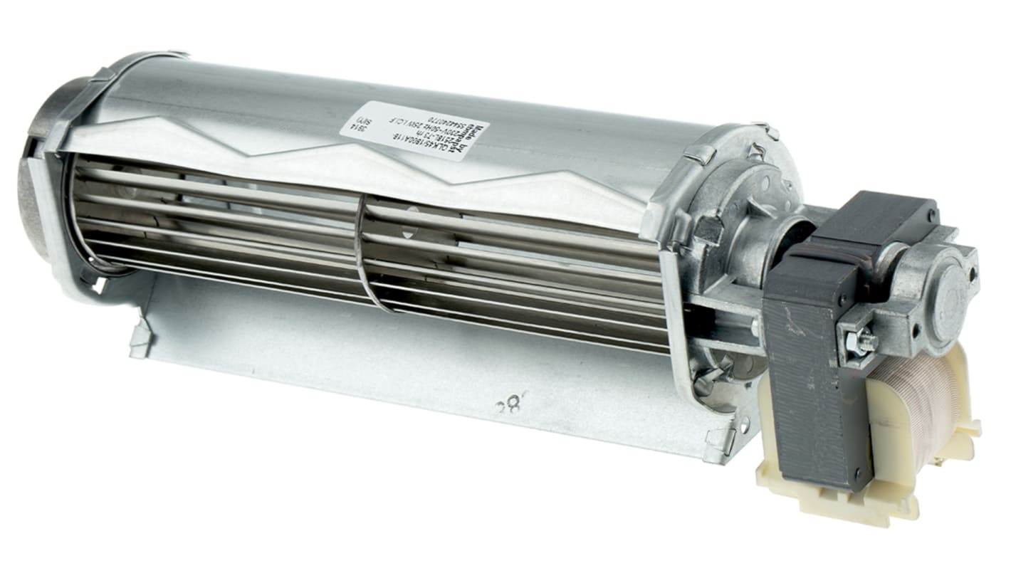 Ventilador centrífugo ebm-papst de 79 x 265 x 71mm, alim 230 V ac, caudal 125m³/h, 2200rpm